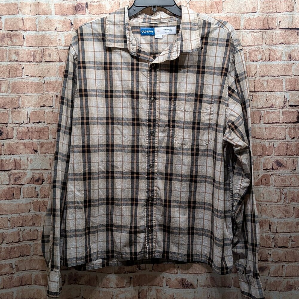 Old Navy Shirt Plaid Button Down Everyday Shirt Size XL